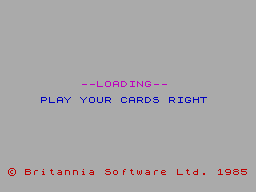 Play Your Cards Right title screen for ZX Spectrum